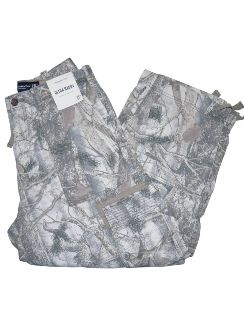 Abercrombie & Fitch Ultra Baggy Utility Pants Mens Size 32x30 Camo Paratrooper